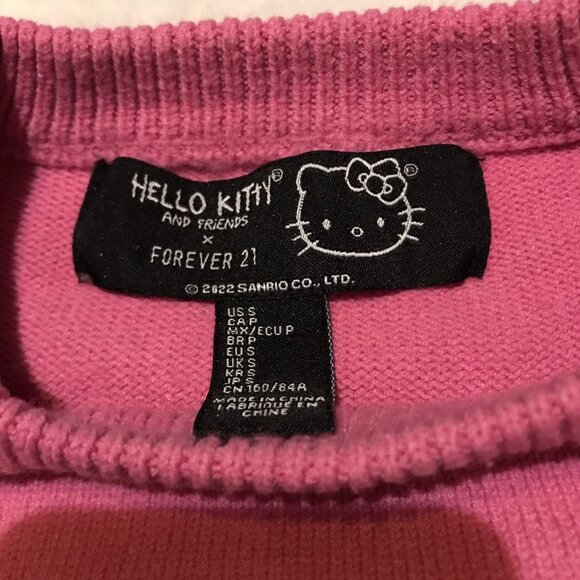 Hello Kitty & Friends Forever 21 Badtz-Maru Pink Knit Sweater Womens Size Small - Picture 4 of 6